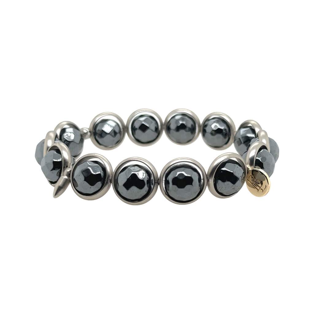 BRETT LAUREN Bracelets Charcoal Hematite Gemstone Bead Bracelet 10 mm