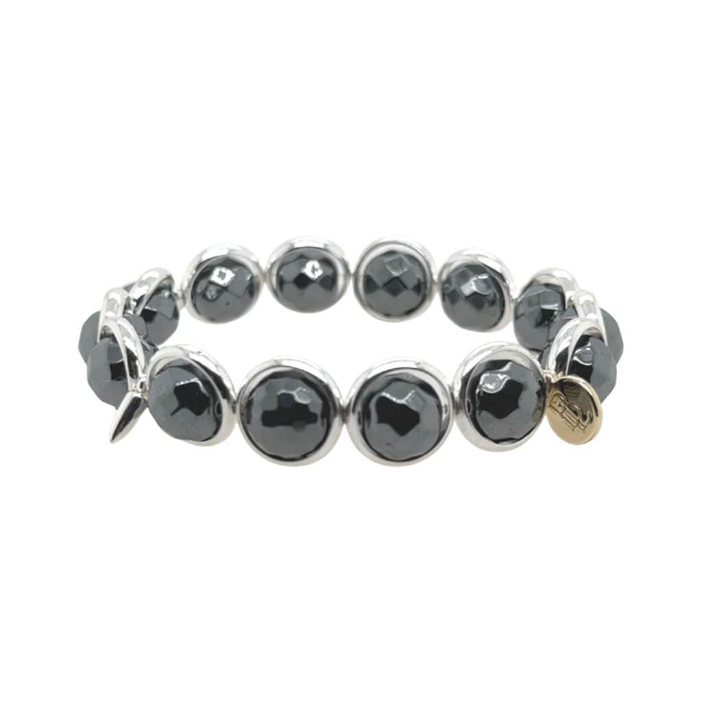 BRETT LAUREN Bracelets Charcoal Hematite Gemstone Bead Bracelet 10 mm