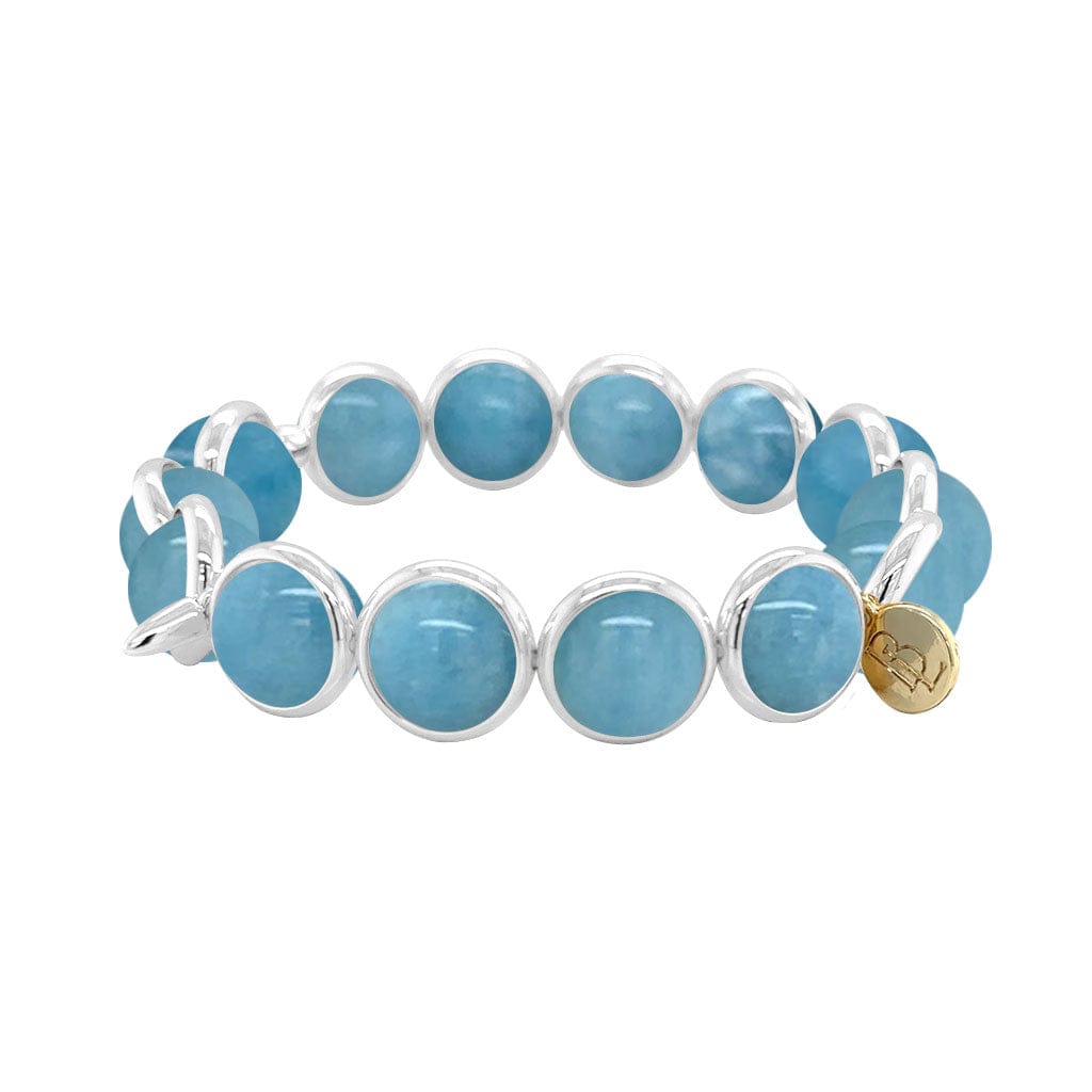BRETT LAUREN BRACELETS China Blue Jade Gemstone Bead Bracelet 10 mm