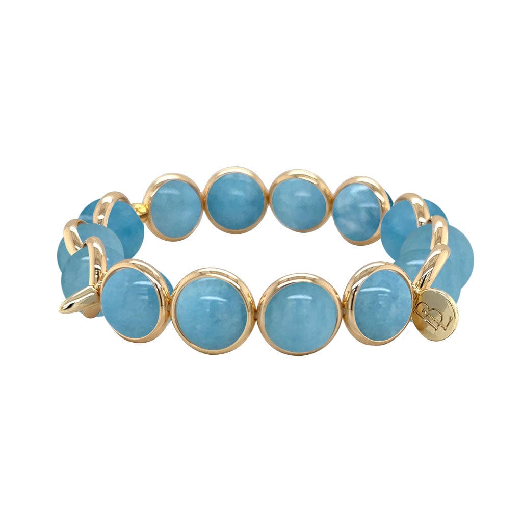 BRETT LAUREN BRACELETS China Blue Jade Gemstone Bead Bracelet 10 mm