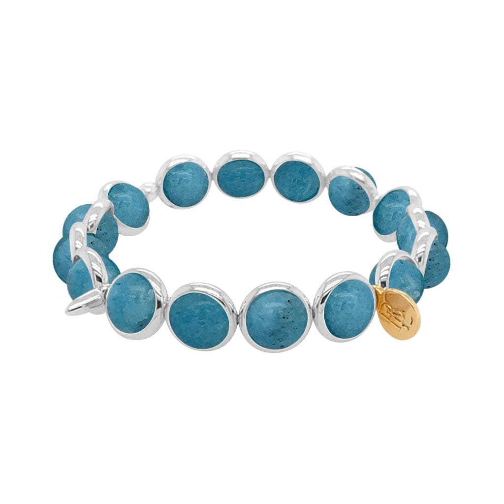 BRETT LAUREN BRACELETS China Blue Jade Gemstone Bead Bracelet 8 mm