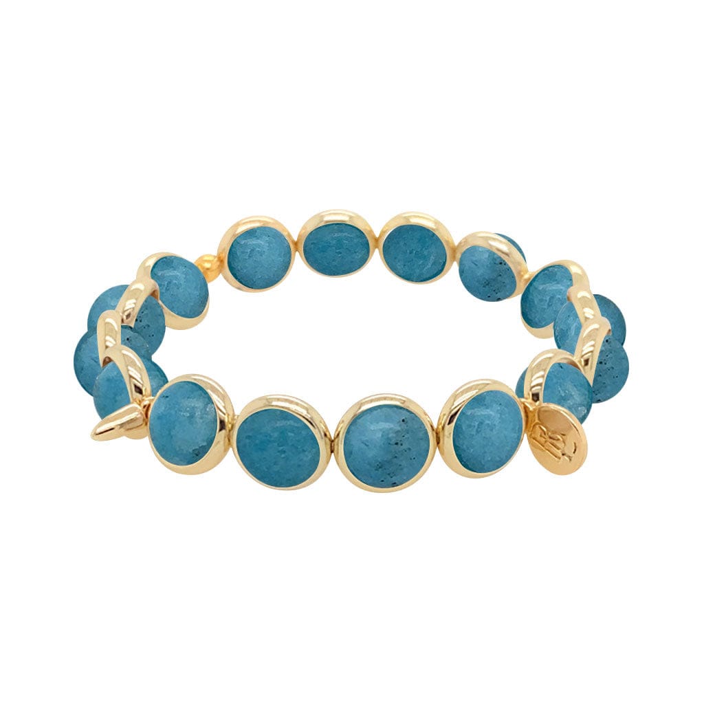 BRETT LAUREN BRACELETS China Blue Jade Gemstone Bead Bracelet 8 mm