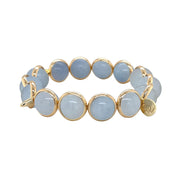 BRETT LAUREN BRACELETS Cloudy Blue Jade Gemstone Bead Bracelet 10 mm