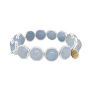 BRETT LAUREN BRACELETS Cloudy Blue Jade Gemstone Bead Bracelet 10 mm