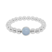 BRETT LAUREN BRACELETS Cloudy Blue Jade Single Gemstone Bead Bracelet