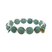 BRETT LAUREN Bracelets Cloudy Green Jade Gemstone Bead Bracelet 10 mm