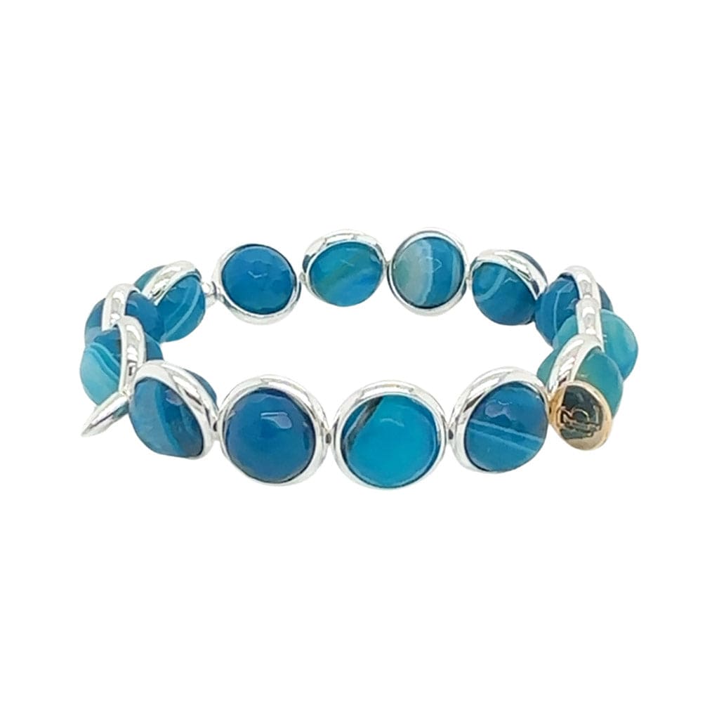 BRETT LAUREN Bracelets Deep Blue Agate Gemstone Bead Bracelet