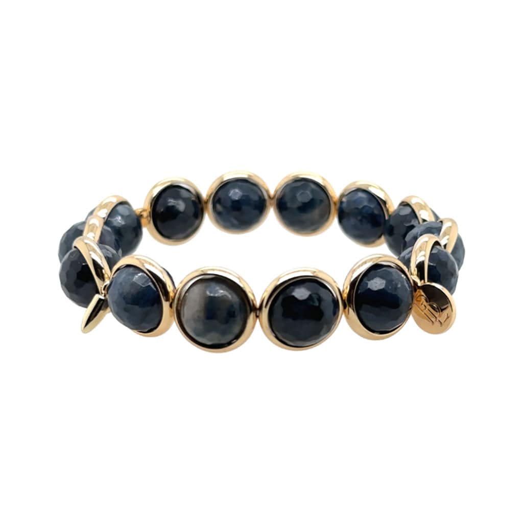 BRETT LAUREN Bracelets Dumortierite Gemstone Bead Bracelet 10 mm