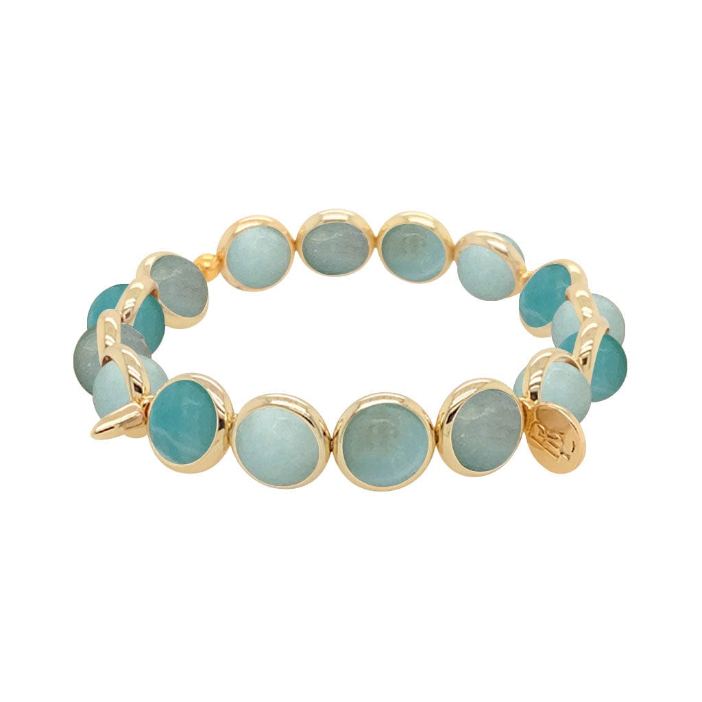 M Amazonite Gemstone Bead Bracelet  8 mm