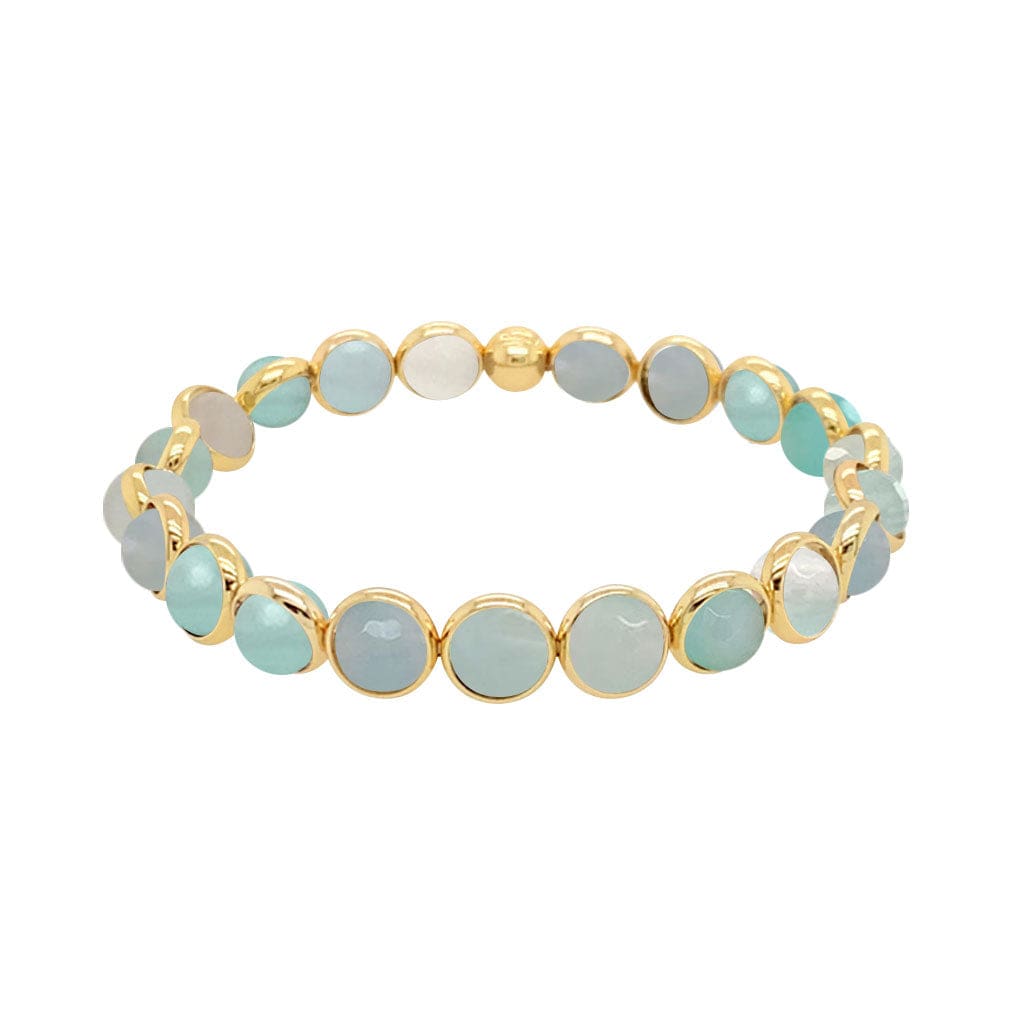 M Aqua Agate Mini Gemstone Bead Bracelet 6 mm (website only)