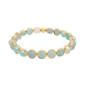 BRETT LAUREN Bracelets Gold / S/M Aqua Agate Mini Gemstone Bead Bracelet 6 mm (website only)