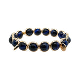 Blue Tiger Eye Polished Gemstone Bead Bracelet 8 mm