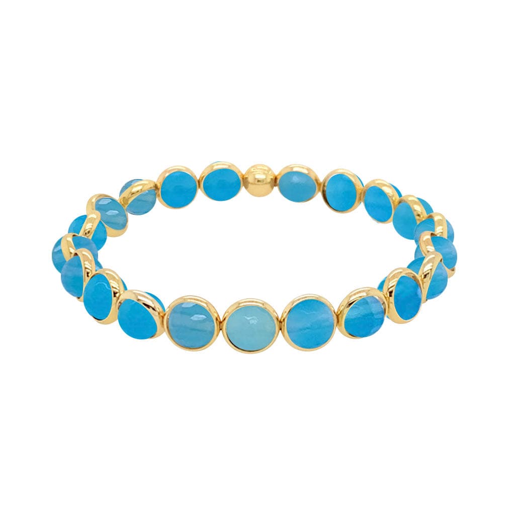 M Bright Blue Agate Mini Gemstone Bead Bracelet 6 mm (website only)