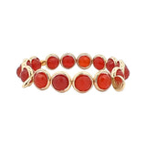 Carnelian Faceted Gemstone Bead Bracelet 8 mm
