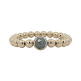 Charcoal Hematite Faceted Single Gemstone Bead Bracelet 8 mm