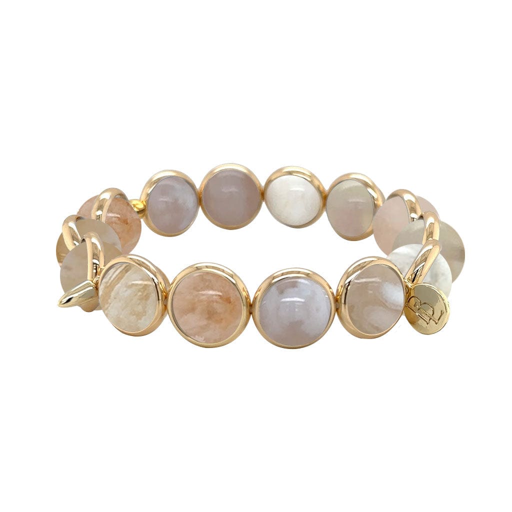 M Cherry Blossom Agate Gemstone Bead Bracelet 10 mm
