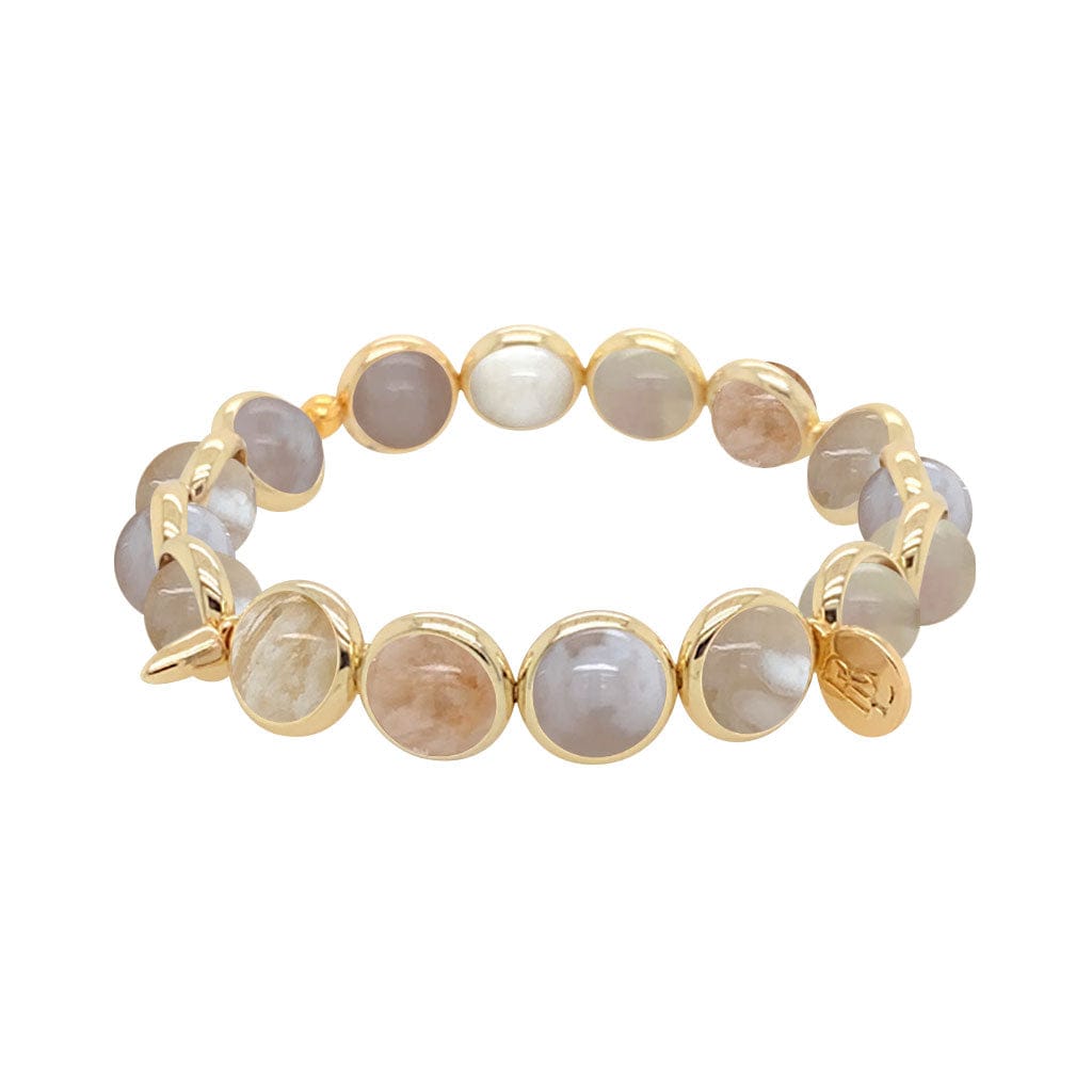 M Cherry Blossom Agate Gemstone Bead Bracelet  8 mm