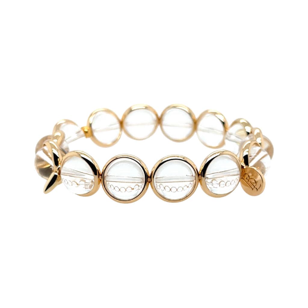 M Clear Quartz Gemstone Bead Bracelet 10 mm
