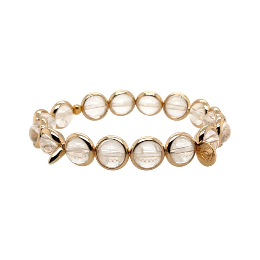 M Clear Quartz Gemstone Bead Bracelet 8 mm