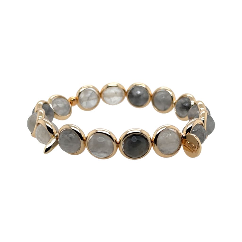 M Cloudy Quartz Gemstone Bead Bracelet 8 mm