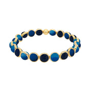 BRETT LAUREN Bracelets Gold / S/M Deep Sea Blue Agate Mini Gemstone Bead Bracelet 6 mm (website only)