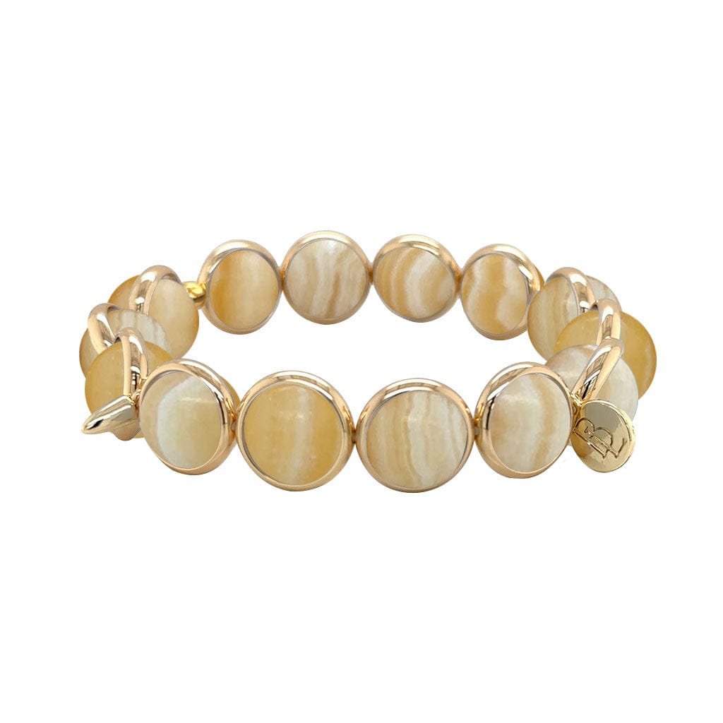 M Honey Calcite Gemstone Bead Bracelet 10 mm