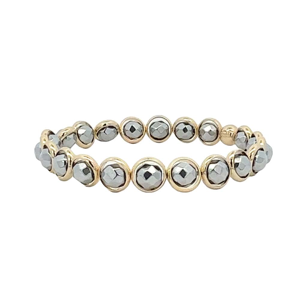 M Iron Hematite Mini Gemstone Bead Bracelet (website only)