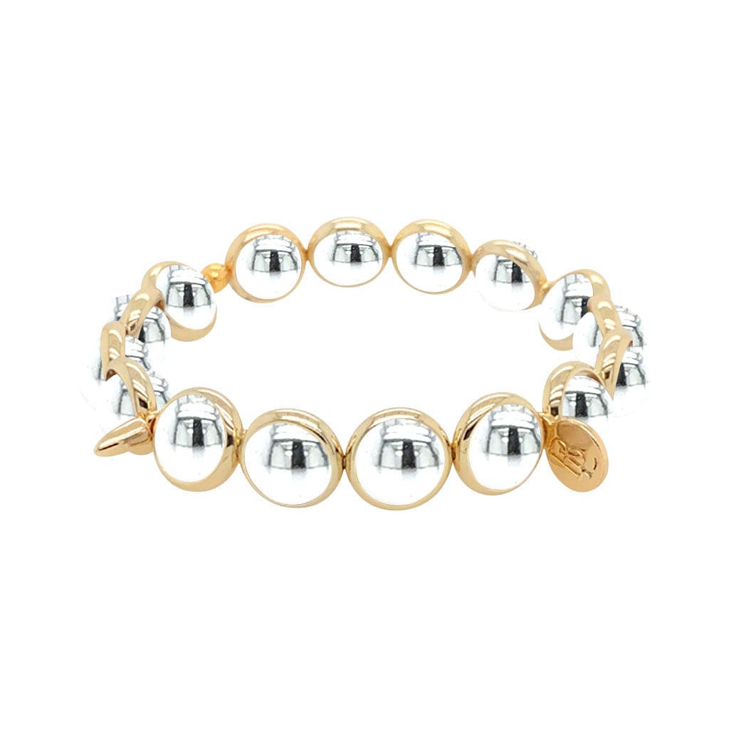 M Natalie Gold and Silver Bead Bracelet 8 mm