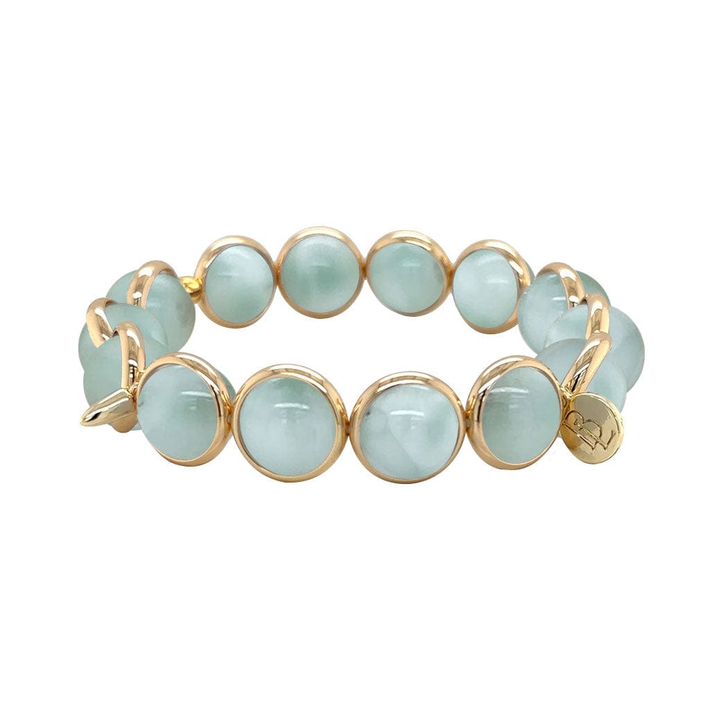BRETT LAUREN BRACELETS Green Angelite Gemstone Bead Bracelet 10 mm