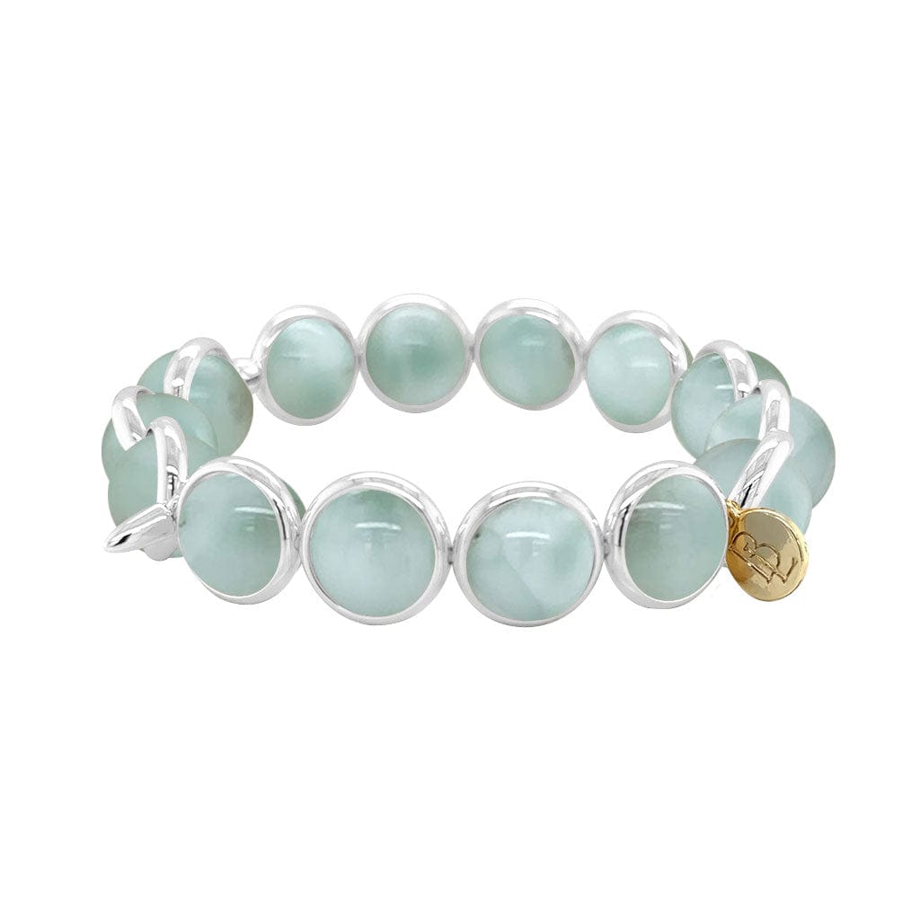 BRETT LAUREN BRACELETS Green Angelite Gemstone Bead Bracelet 10 mm