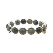 BRETT LAUREN Bracelets Green Rabbit Fur Agate Gemstone Bead Bracelet 10 mm