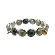 BRETT LAUREN Bracelets Green Rabbit Fur Agate Gemstone Bead Bracelet 10 mm