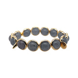 Grey Agate Polished Gemstone Bead Bracelet 10 mm