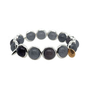 BRETT LAUREN Bracelets Grey Agate Gemstone Bead Bracelet 10 mm