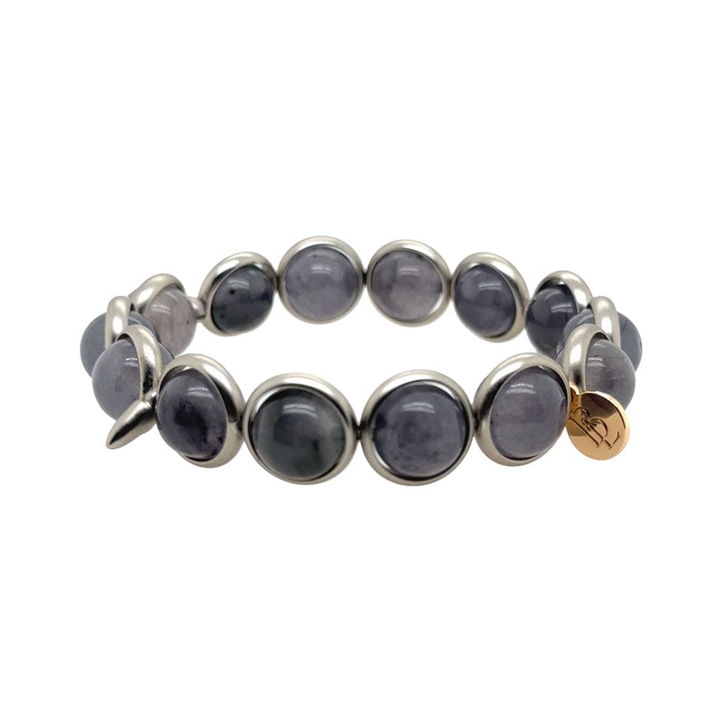 BRETT LAUREN Bracelets Grey Agate Gemstone Bead Bracelet 10 mm