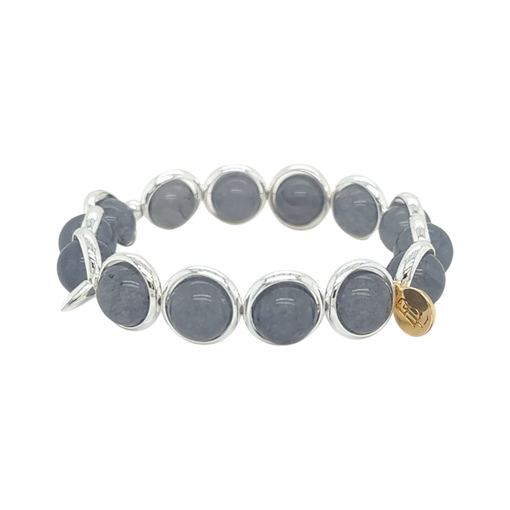 BRETT LAUREN Bracelets Grey Agate Gemstone Bead Bracelet