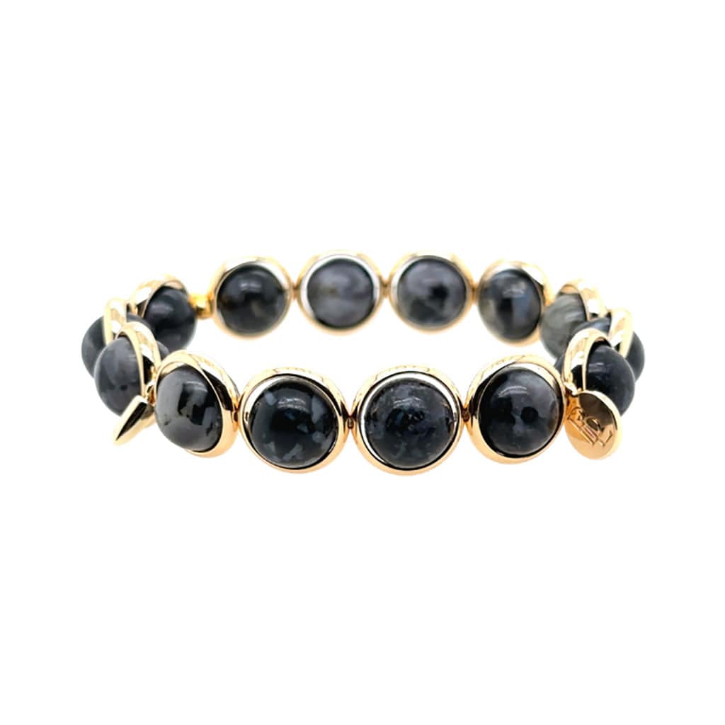 BRETT LAUREN Bracelets Grey Opal Gemstone Bead Bracelet 10 mm
