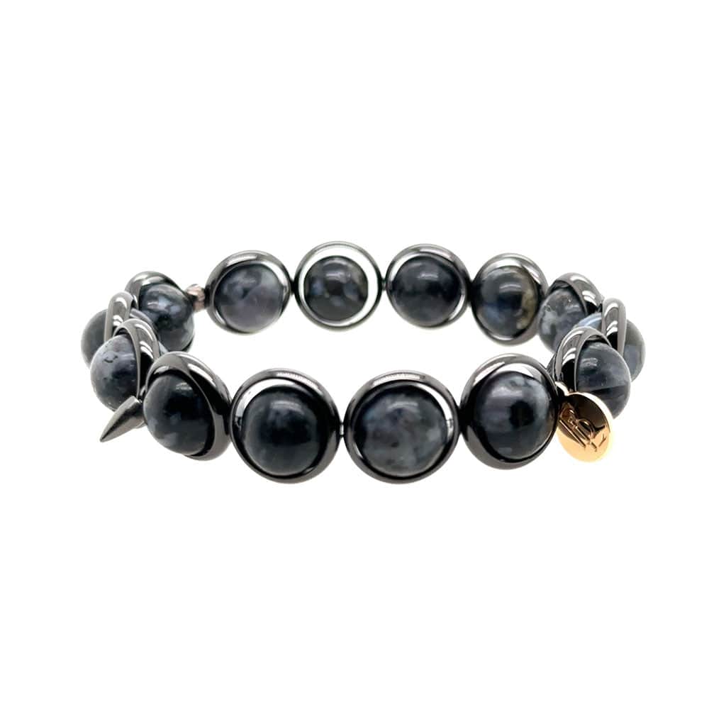 BRETT LAUREN Bracelets Grey Opal Gemstone Bead Bracelet 10 mm