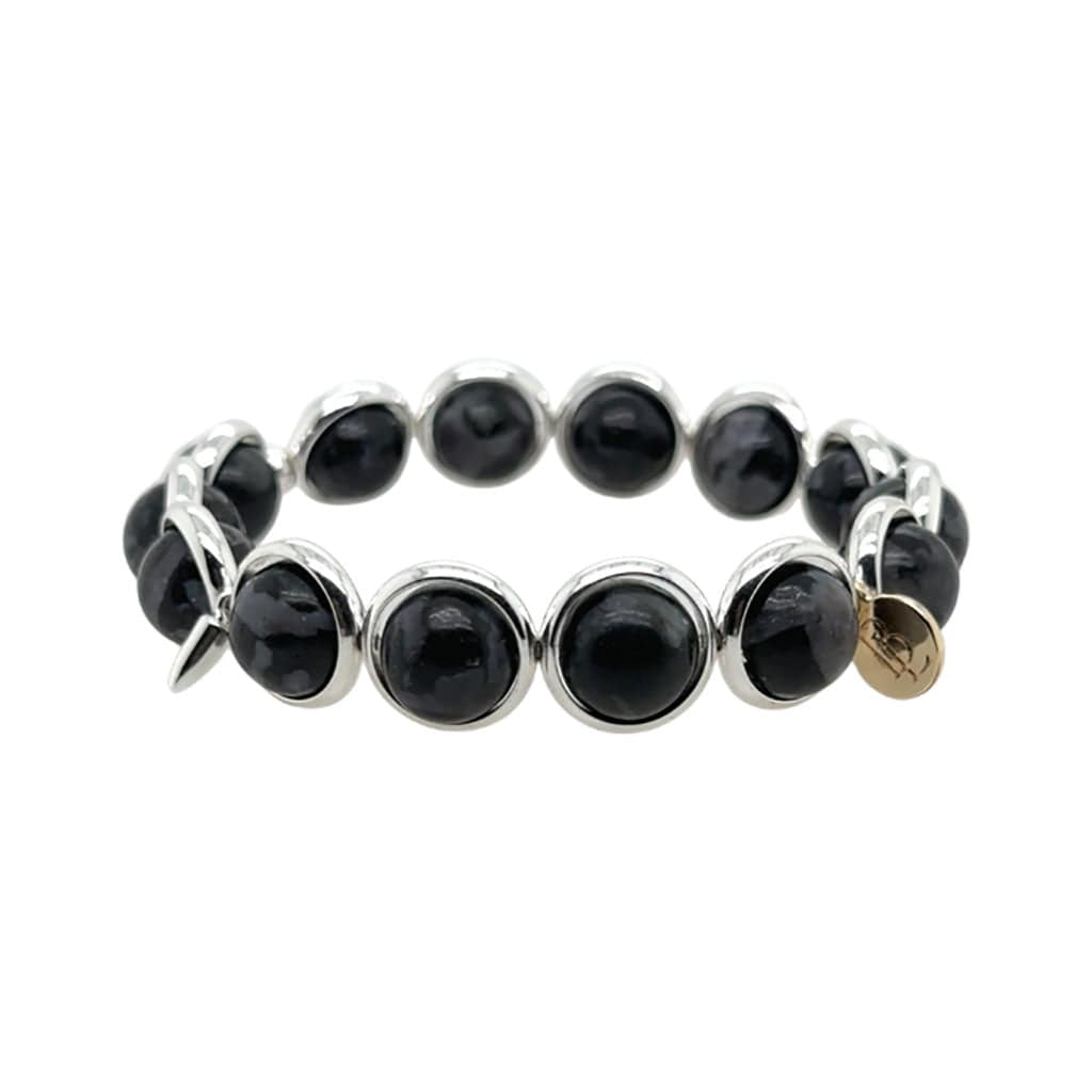 BRETT LAUREN Bracelets Grey Opal Gemstone Bead Bracelet 10 mm
