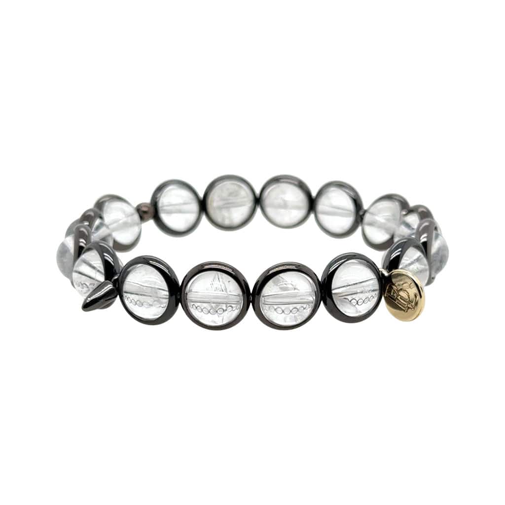 M Clear Quartz Gemstone Bead Bracelet 8 mm
