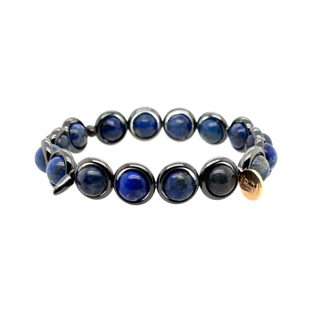 M Lapis Gemstone Bead Bracelet 8 mm