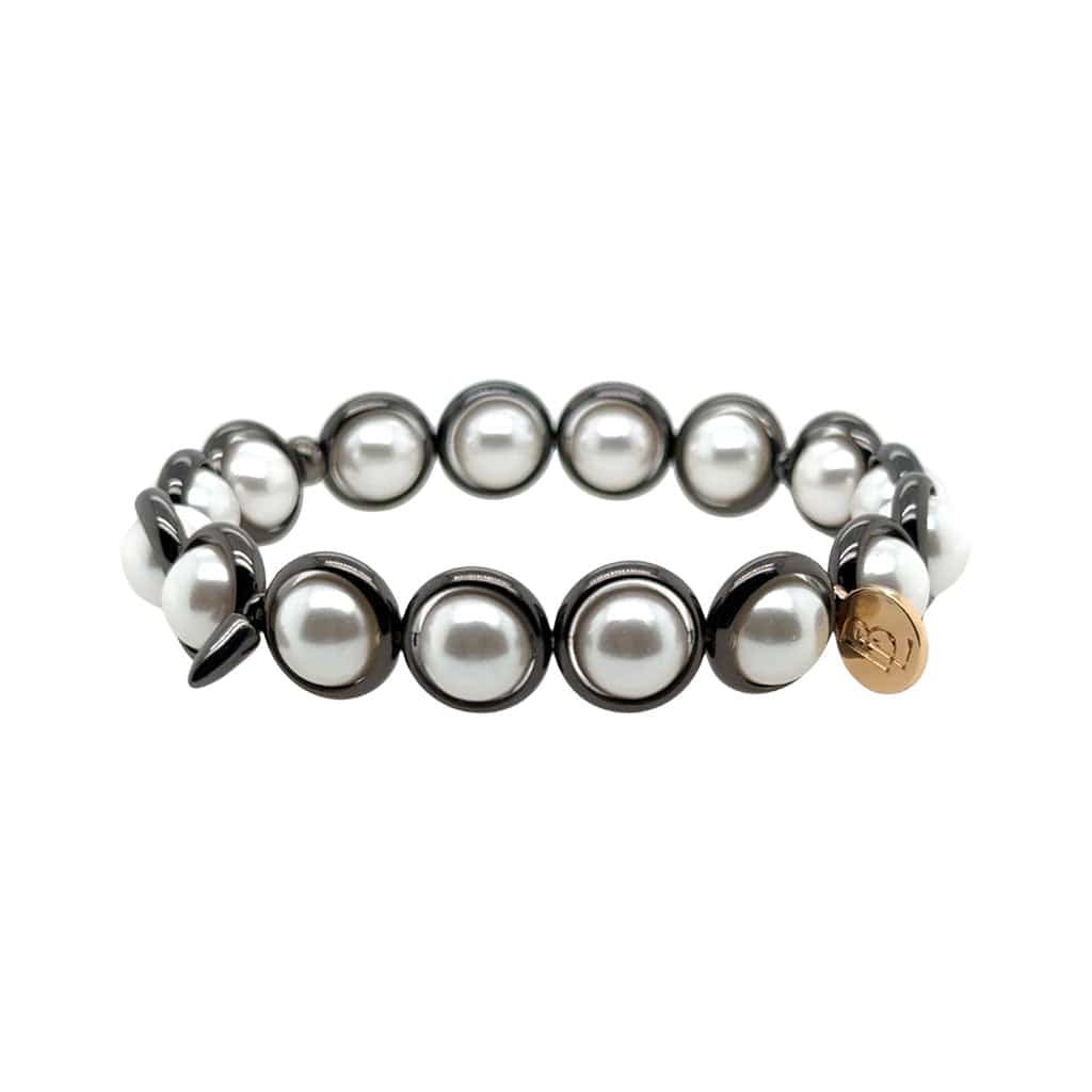 M Shell Pearl Gemstone Bead Bracelet 8 mm