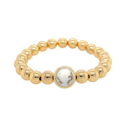BRETT LAUREN BRACELETS Howlite Single Gemstone Bead Bracelet 8 mm