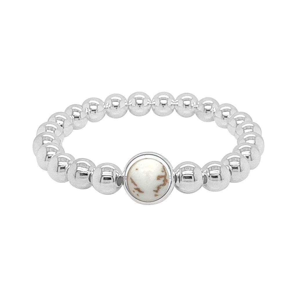 BRETT LAUREN BRACELETS Howlite Single Gemstone Bead Bracelet 8 mm