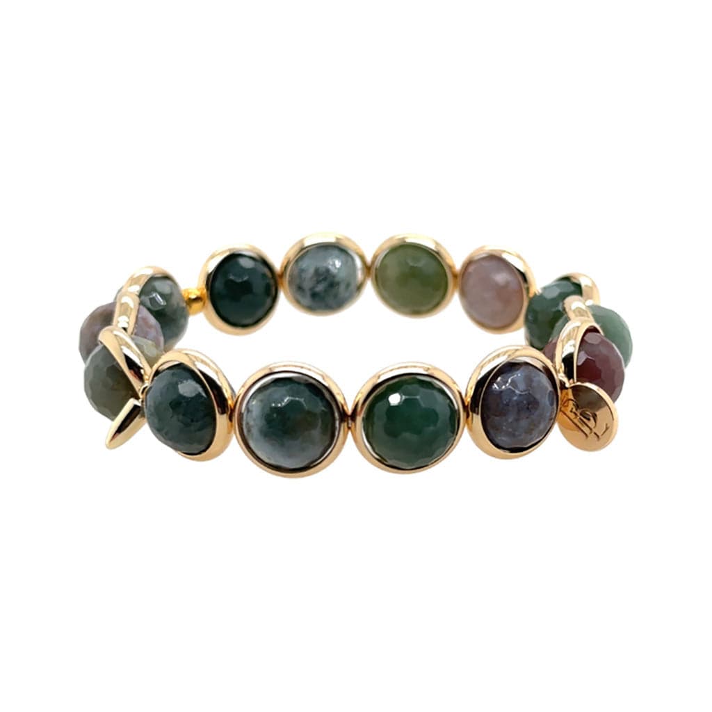 BRETT LAUREN Bracelets Indian Agate Gemstone Bead Bracelet 10 mm