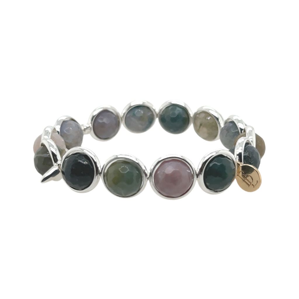 BRETT LAUREN Bracelets Indian Agate Gemstone Bead Bracelet 10 mm