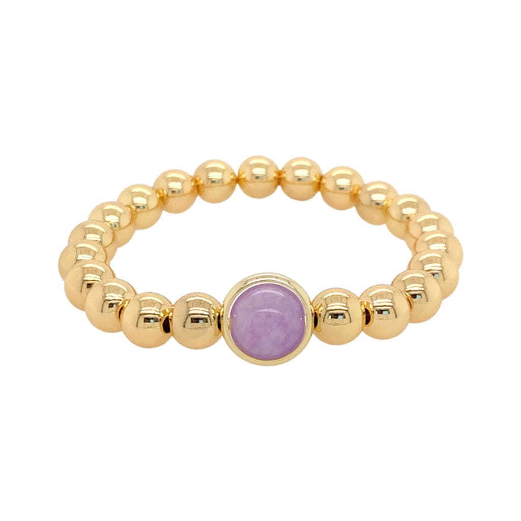 BRETT LAUREN BRACELETS Kunzite Quartz Single Gemstone Bead Bracelet 8 mm