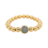 Labradorite Single Gemstone Bead Bracelet