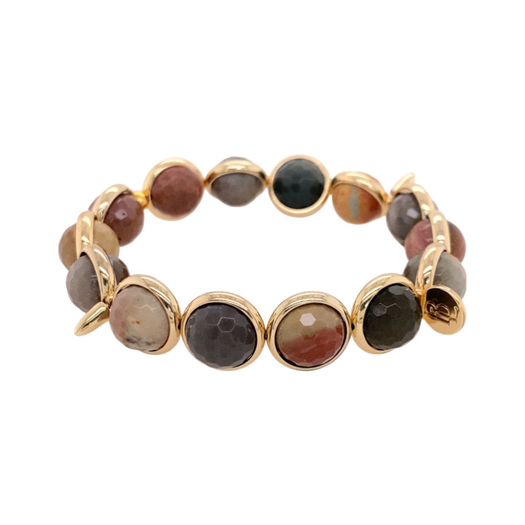 BRETT LAUREN BRACELETS Landscape Jasper Gemstone Bead Bracelet 10 mm