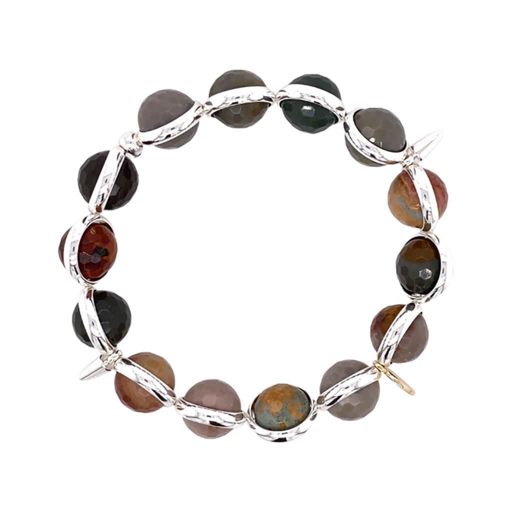 BRETT LAUREN BRACELETS Landscape Jasper Gemstone Bead Bracelet 10 mm
